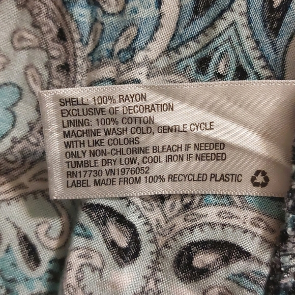 Xhilaration - Black & Blue Geometric Floral Spaghetti Strap Maxi Dress w/ Slit - Picture 10 of 10